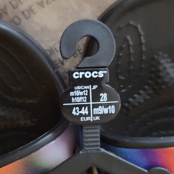 Crocs Classic Solarized Slide Unisex M10 W12 Rainbow Multicolor Tie Dye NEW - Picture 6 of 10